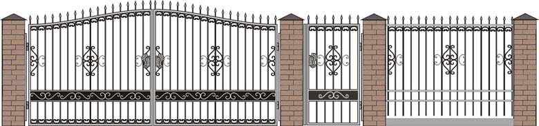 Забор, ворота и калитка. Вариант 10