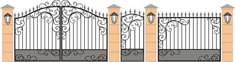 Забор, ворота и калитка. Вариант 15