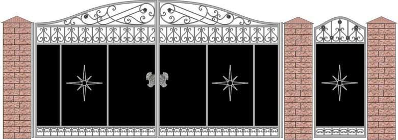Забор, ворота и калитка. Вариант 23