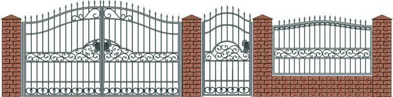 Забор, ворота и калитка. Вариант 26