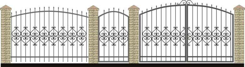Забор, ворота и калитка. Вариант 3