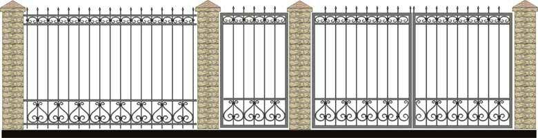 Забор, ворота и калитка. Вариант 32