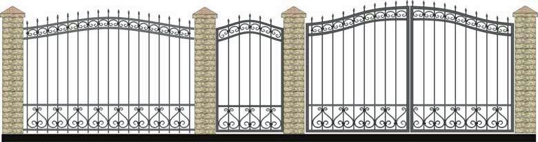Забор, ворота и калитка. Вариант 33