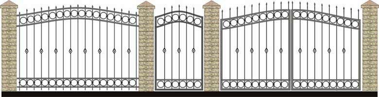 Забор, ворота и калитка. Вариант 39