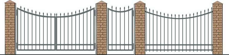 Забор, ворота и калитка. Вариант 4