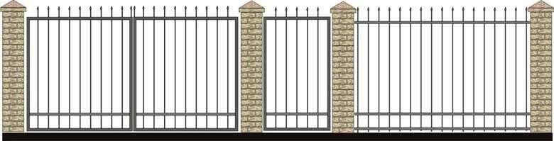 Забор, ворота и калитка. Вариант 40
