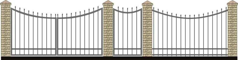 Забор, ворота и калитка. Вариант 4