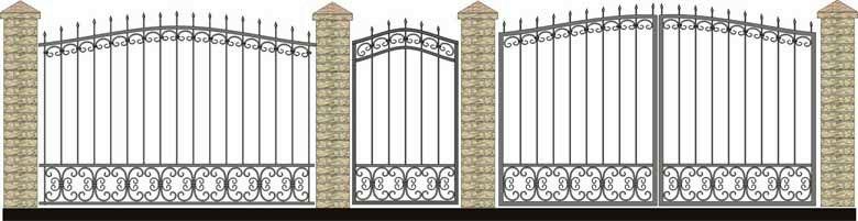 Забор, ворота и калитка. Вариант 49