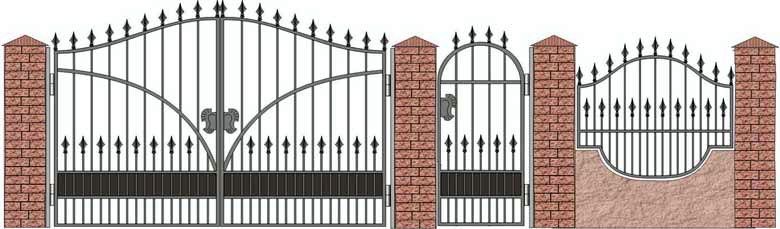 Забор, ворота и калитка. Вариант 5
