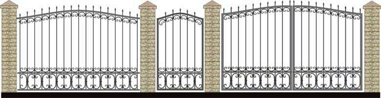 Забор, ворота и калитка. Вариант 52