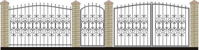 Забор, ворота и калитка. Вариант 54