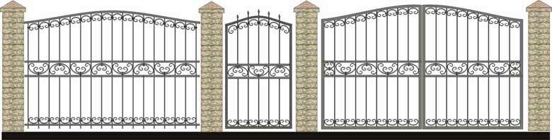Забор, ворота и калитка. Вариант 60