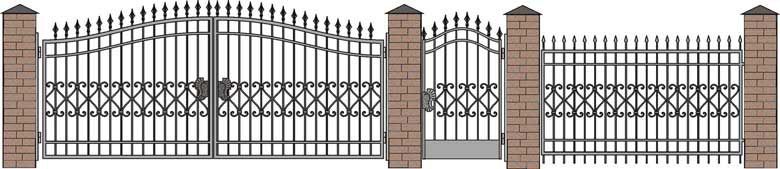 Забор, ворота и калитка. Вариант 8